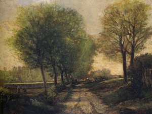 Strada vicino a una piccola città da Alfred Sisley